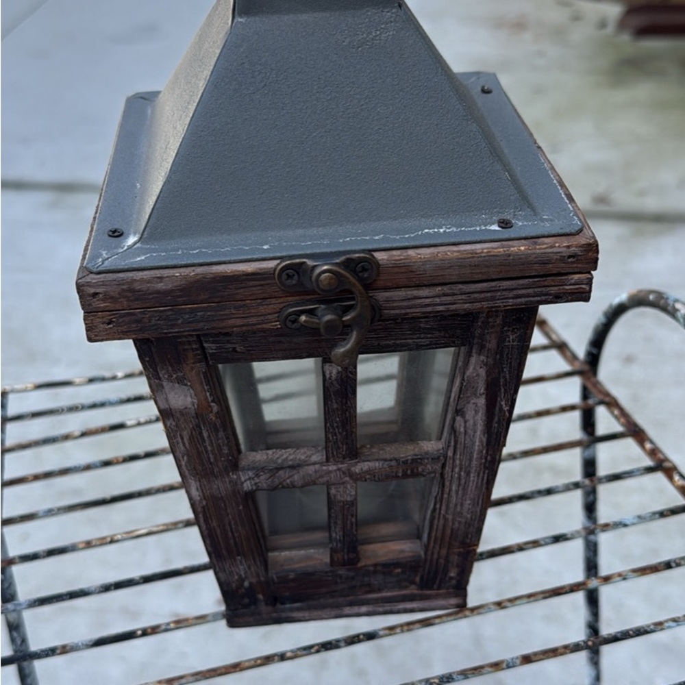 Rustic Gray and Brown Lantern